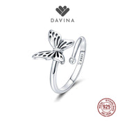 DAVINA Ladies Butterfly Ring Sterling Silver 925