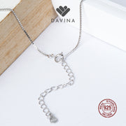 DAVINA Ladies Box Chain Necklace Sterling Silver 925