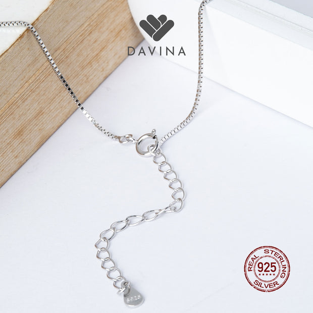 DAVINA Ladies Box Chain Necklace Sterling Silver 925