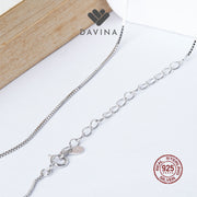 DAVINA Ladies Box Chain Necklace Sterling Silver 925