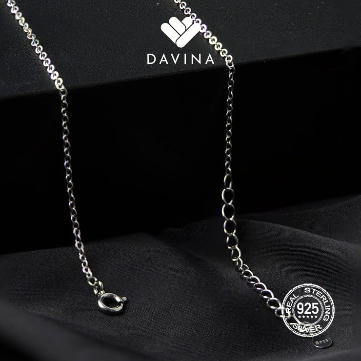 DAVINA Ladies Cable Chain Necklace Sterling Silver 925 55 cm