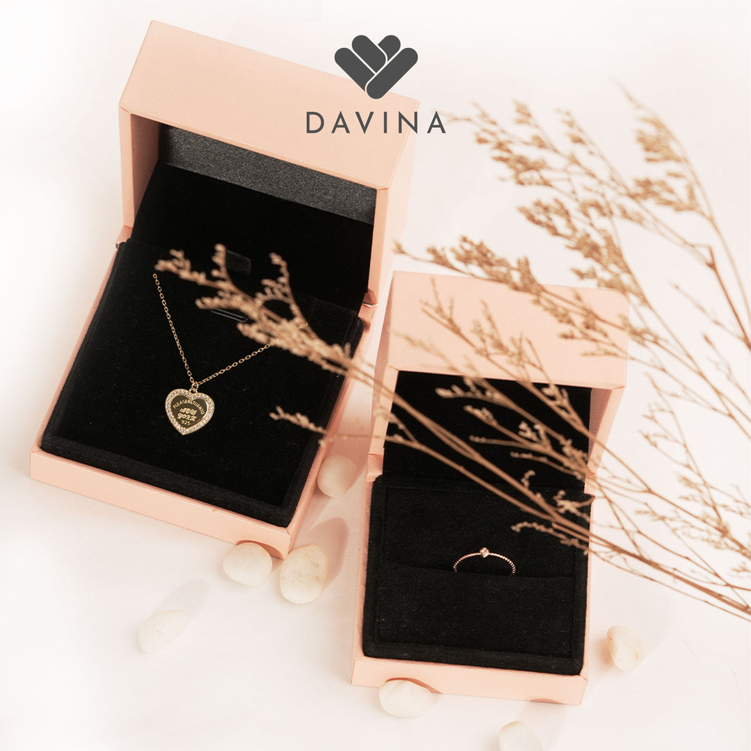 DAVINA Ladies Alphabet Necklace Rose Gold Color Sterling Silver 925