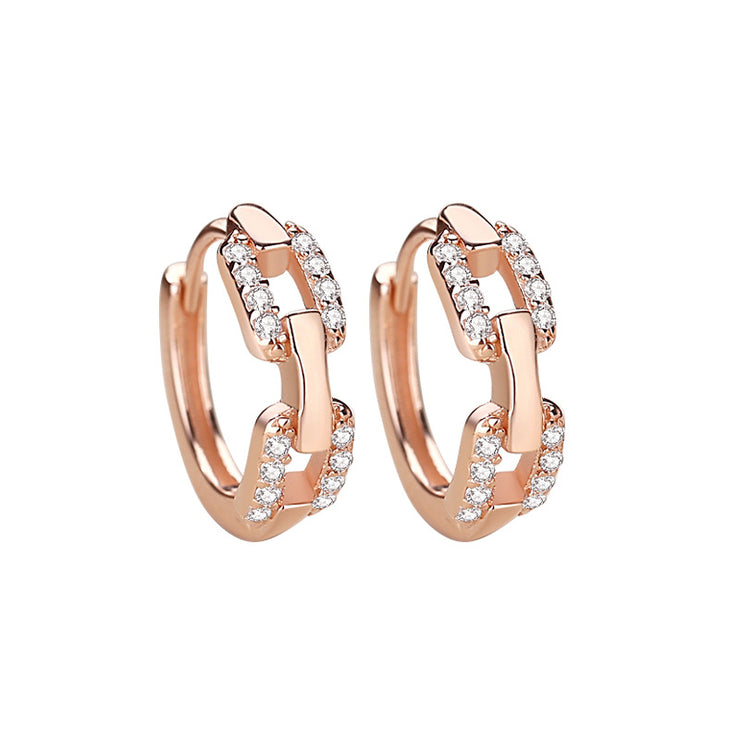 DAVINA Ladies Kholine Earrings Rose Gold Color S925