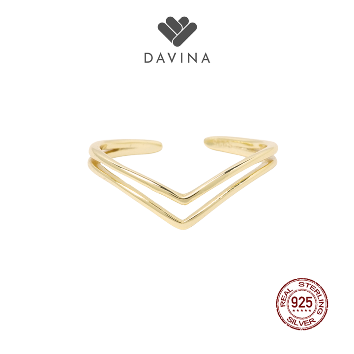 DAVINA Ladies Zya Ring Gold Color Sterling Silver 925