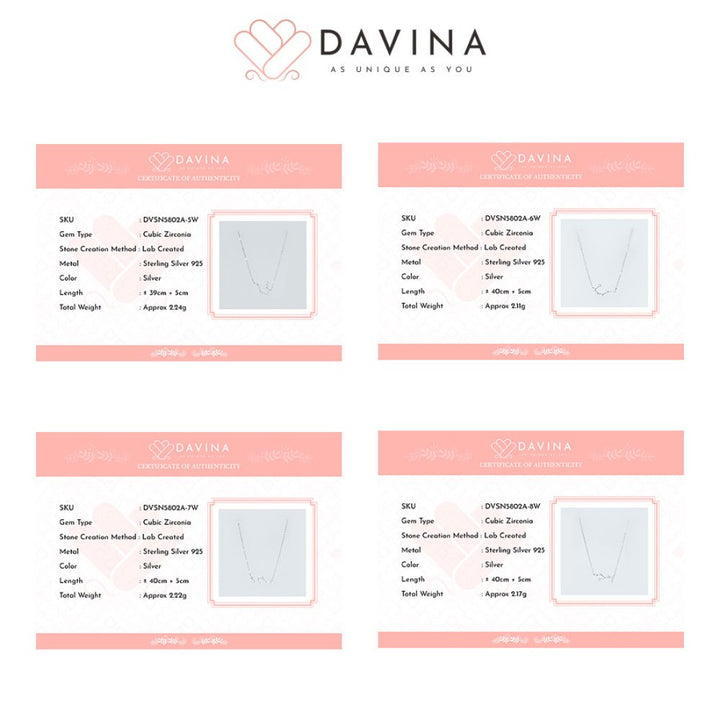 DAVINA Ladies Zodiac Necklace Sterling Silver 925