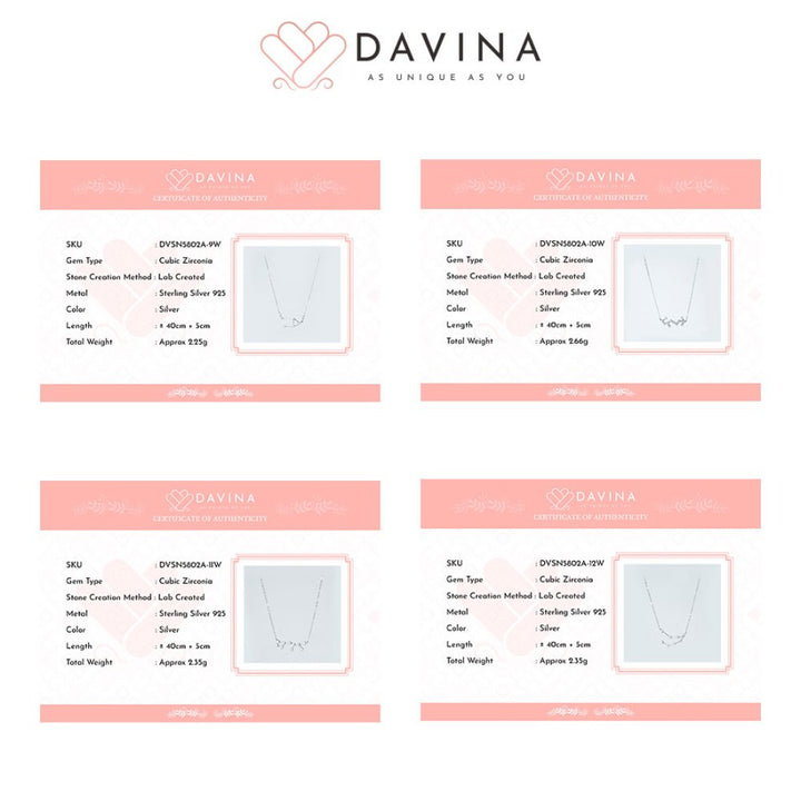 DAVINA Ladies Zodiac Necklace Sterling Silver 925
