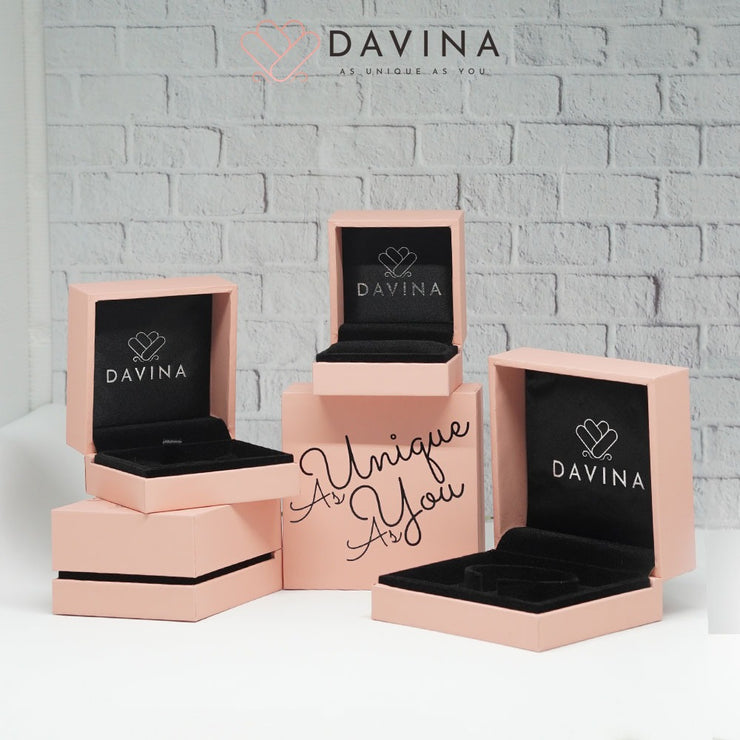 DAVINA Couple Marco Marine Rings Rose Gold Plated Sterling Silver 925