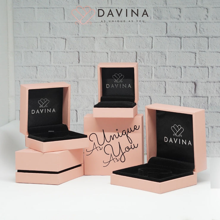 DAVINA Couple Percy Pennie Rings Rose Gold Color S925