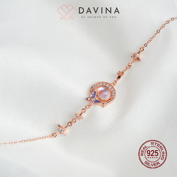 DAVINA Ladies Moonlight Bracelet Rose Gold Plated Sterling Silver 925