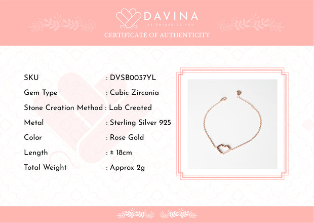 DAVINA Ladies Ivelle Bracelet Rose Gold Color S925