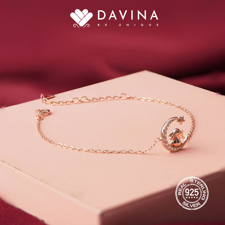 DAVINA Ladies Chinese Zodiac Bracelet Rose Gold Color Sterling Silver 925