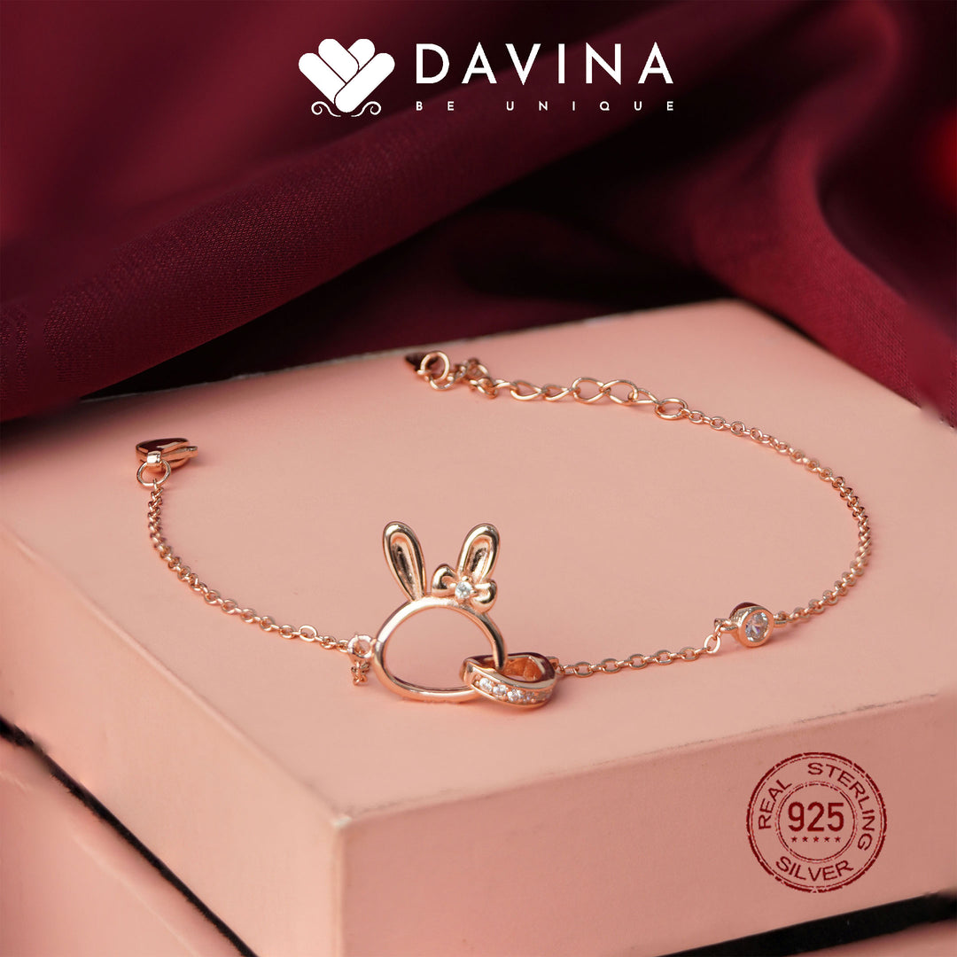 DAVINA Ladies Rarita Bracelet Rose Gold Color Sterling Silver 925