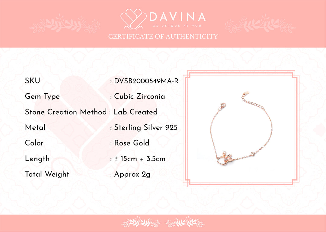DAVINA Ladies Rarita Bracelet Rose Gold Color Sterling Silver 925