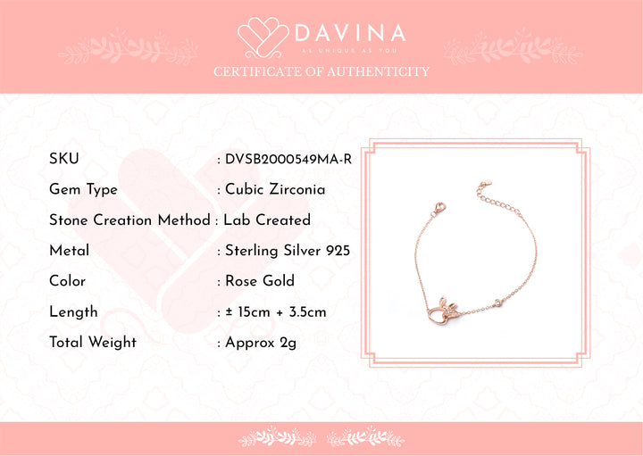 DAVINA Ladies Rarita Bracelet Rose Gold Color Sterling Silver 925