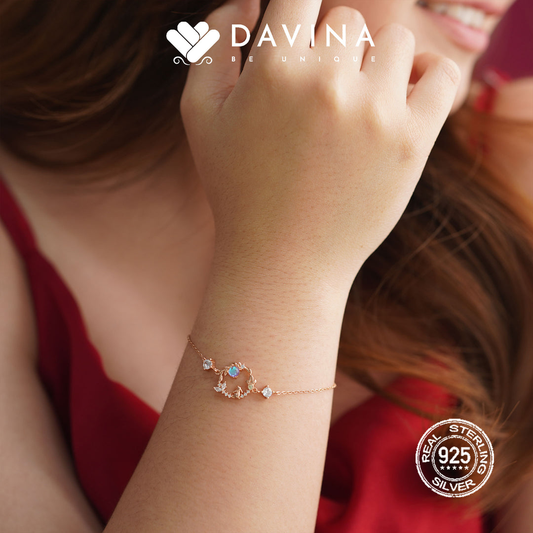 DAVINA Ladies Coco Bracelet Rose Gold Plated Sterling Silver 925