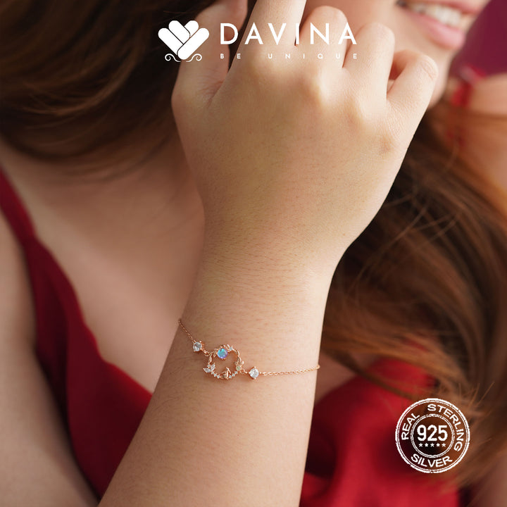 DAVINA Ladies Coco Bracelet Rose Gold Plated Sterling Silver 925