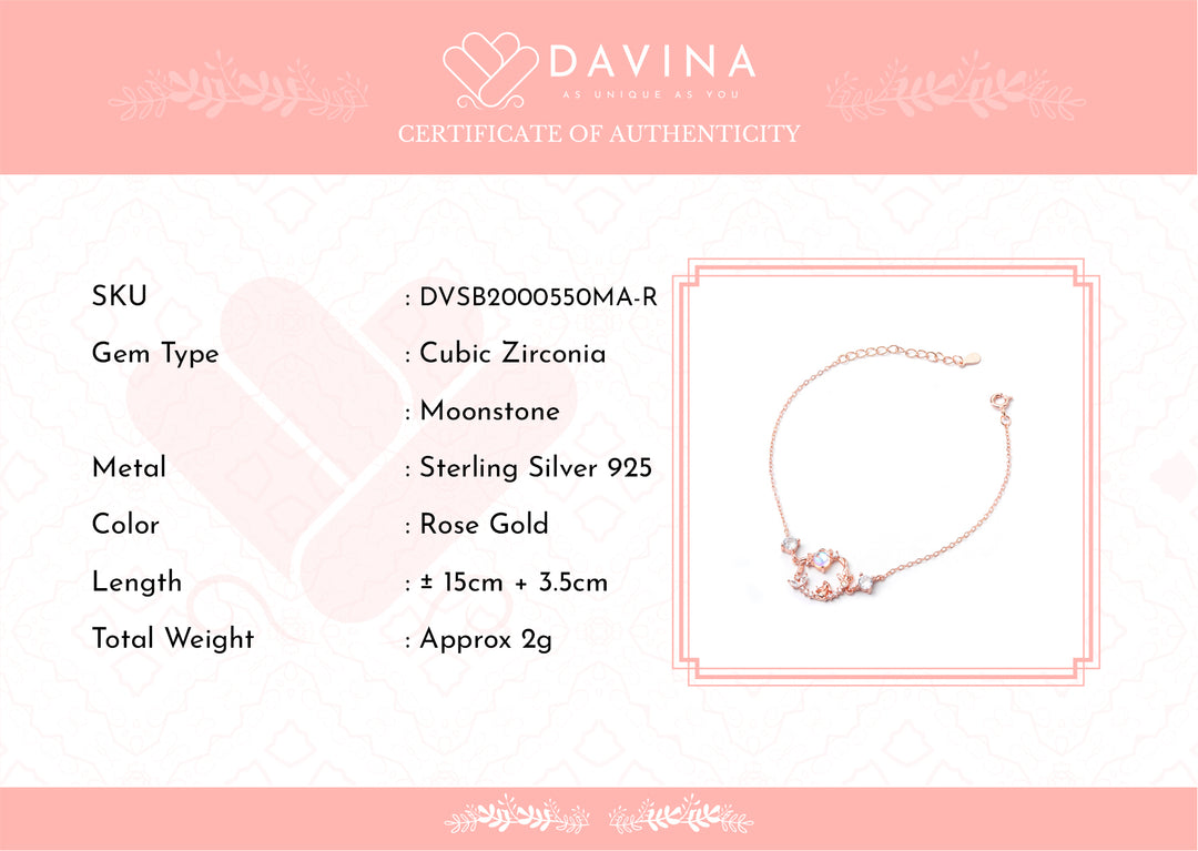 DAVINA Ladies Coco Bracelet Rose Gold Plated Sterling Silver 925