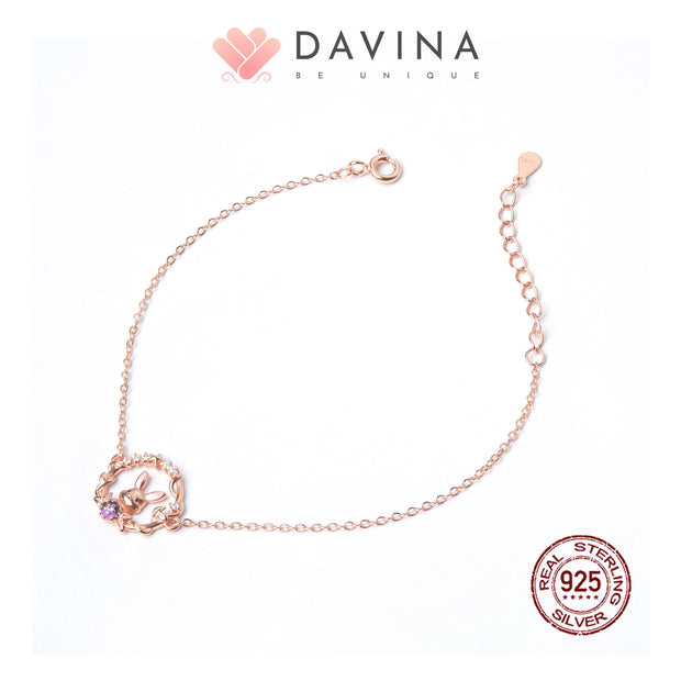 DAVINA Ladies Renita Bracelet Rose Gold Color Sterling Silver 925