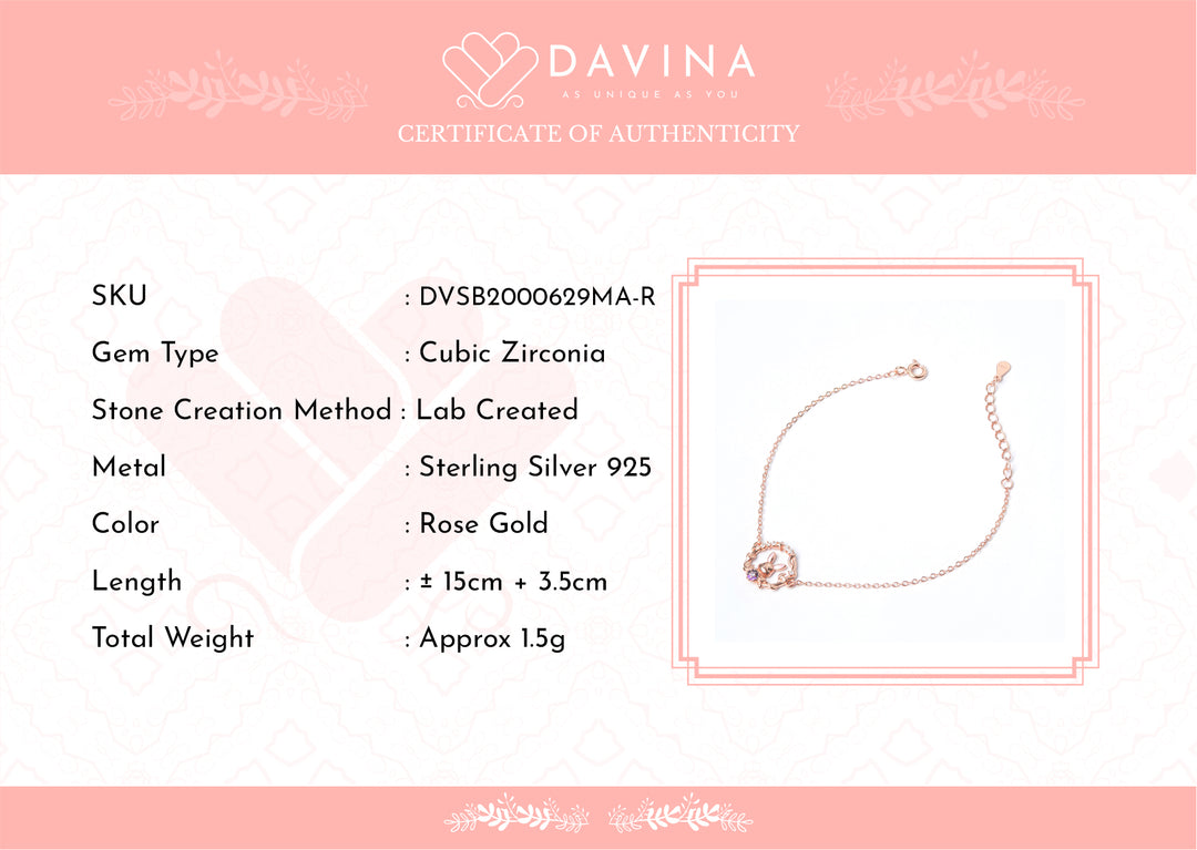 DAVINA Ladies Renita Bracelet Rose Gold Color Sterling Silver 925