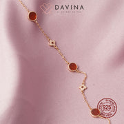DAVINA Ladies Jenneth Red Bracelet Rose Gold Color S925