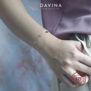 DAVINA Ladies Jenneth Red Bracelet Rose Gold Color S925