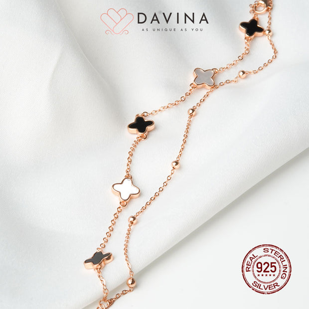 DAVINA Ladies Kayne Black Bracelet Rose Gold Color S925