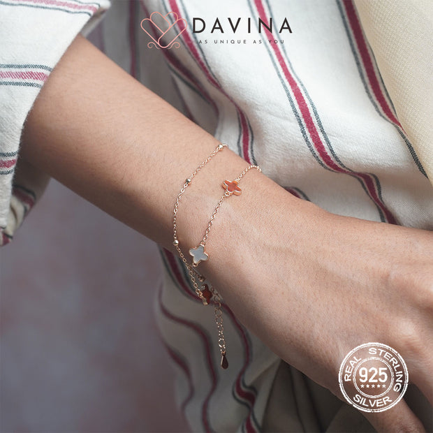 DAVINA Ladies Kayne Red Bracelet Rose Gold Color S925