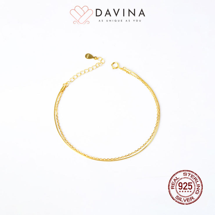 DAVINA Ladies Alesya Bracelet Gold Color Sterling Silver 925