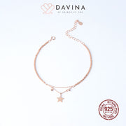 DAVINA Ladies Juniper Bracelet Rose Gold Color Sterling Silver 925