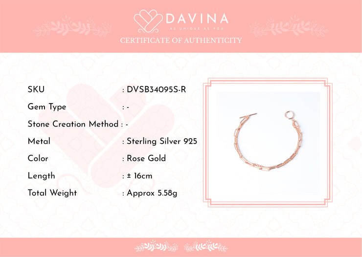 DAVINA Ladies Bexley Bracelet Rose Gold Color Sterling Silver 925