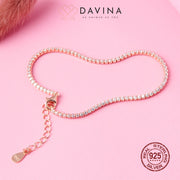 DAVINA Ladies Leona Bracelet Rose Gold Color Sterling Silver 925