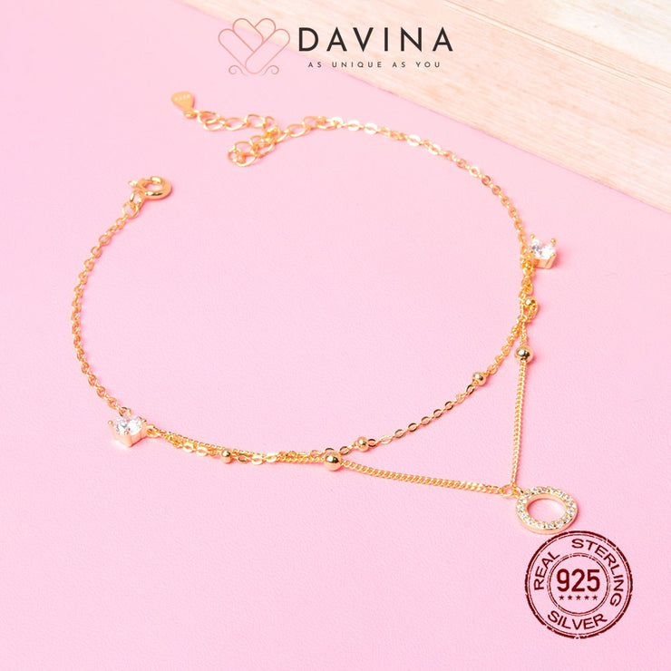 DAVINA Ladies Miley Bracele Gold Color Sterling Silver 925