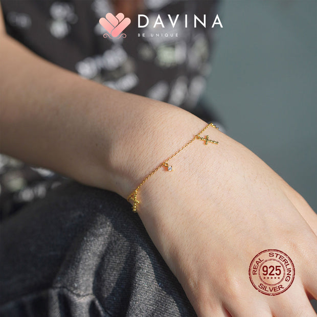 DAVINA Ladies Christ Bracelet Gold Color S925