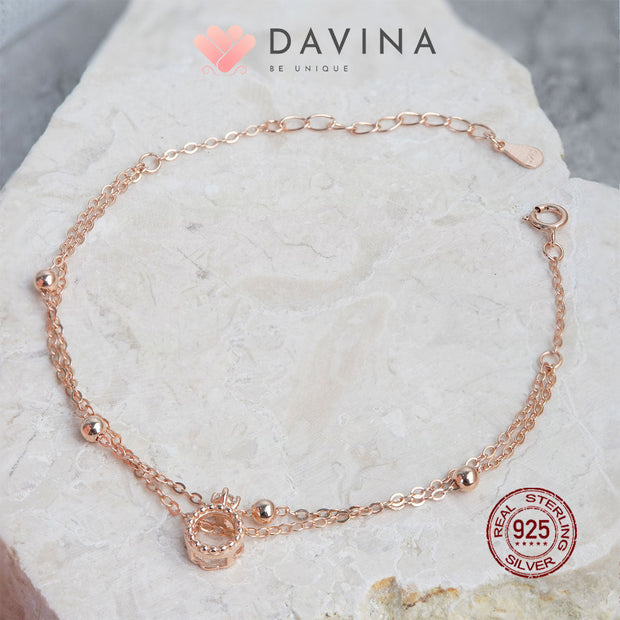 DAVINA Ladies Khloe Bracelet Rose Gold Plated Sterling Silver 925