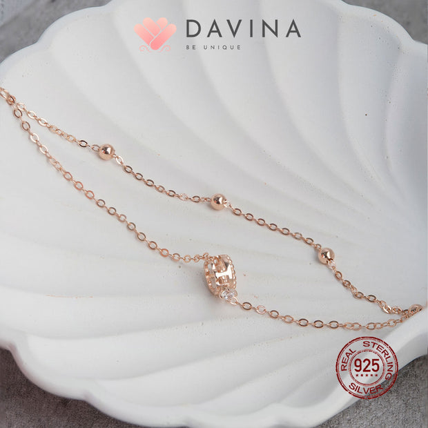 DAVINA Ladies Khloe Bracelet Rose Gold Plated Sterling Silver 925