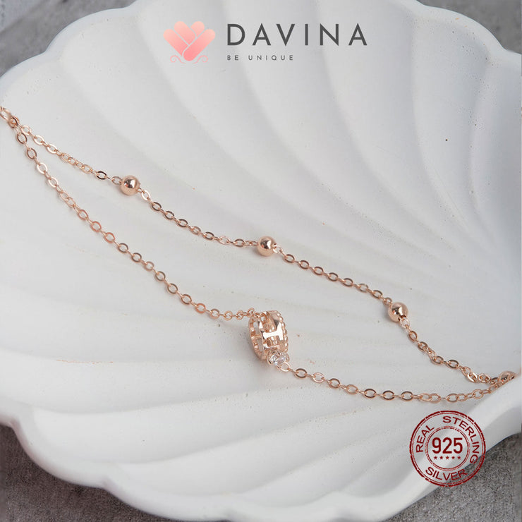 DAVINA Ladies Khloe Bracelet Rose Gold Plated Sterling Silver 925