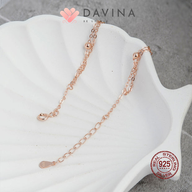 DAVINA Ladies Khloe Bracelet Rose Gold Plated Sterling Silver 925