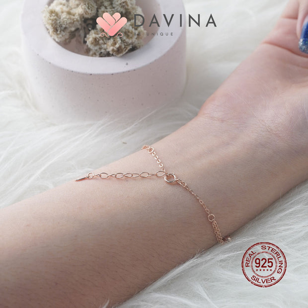 DAVINA Ladies Khloe Bracelet Rose Gold Plated Sterling Silver 925