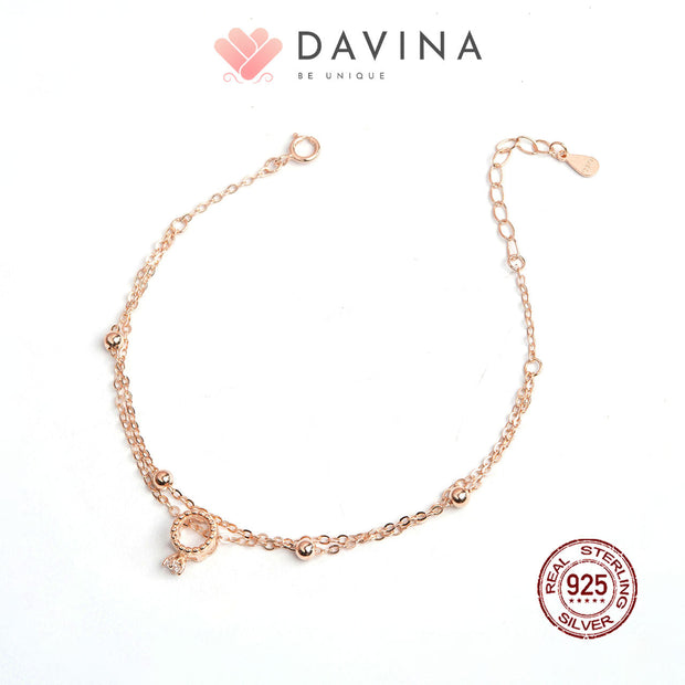 DAVINA Ladies Khloe Bracelet Rose Gold Plated Sterling Silver 925