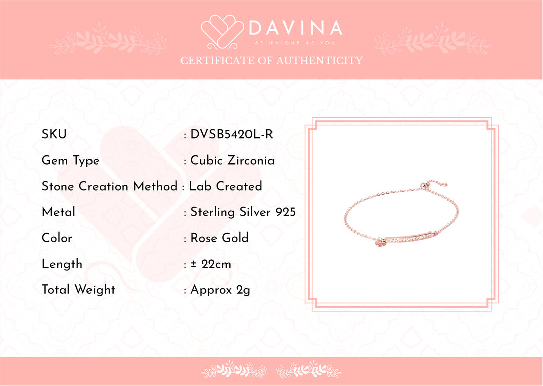 DAVINA Ladies Shakira Bracelet Rose Gold Plated Sterling Silver 925