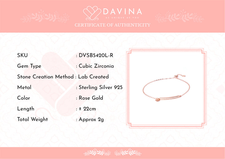 DAVINA Ladies Shakira Bracelet Rose Gold Plated Sterling Silver 925