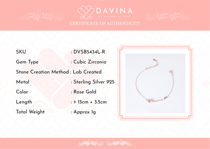 DAVINA Ladies Ariella Bracelet Rose Gold Plated Sterling Silver 925