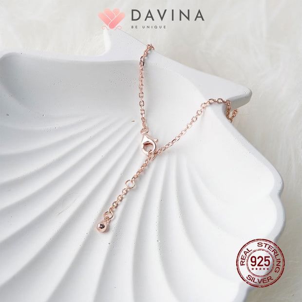 DAVINA Ladies Lovela Black Bracelet Rose Gold Color S925