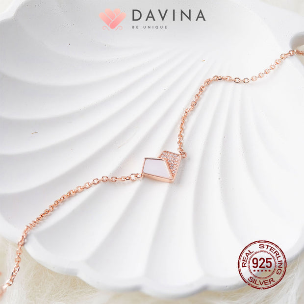 DAVINA Ladies Lovela White Bracelet Rose Gold Color Sterling Silver 925