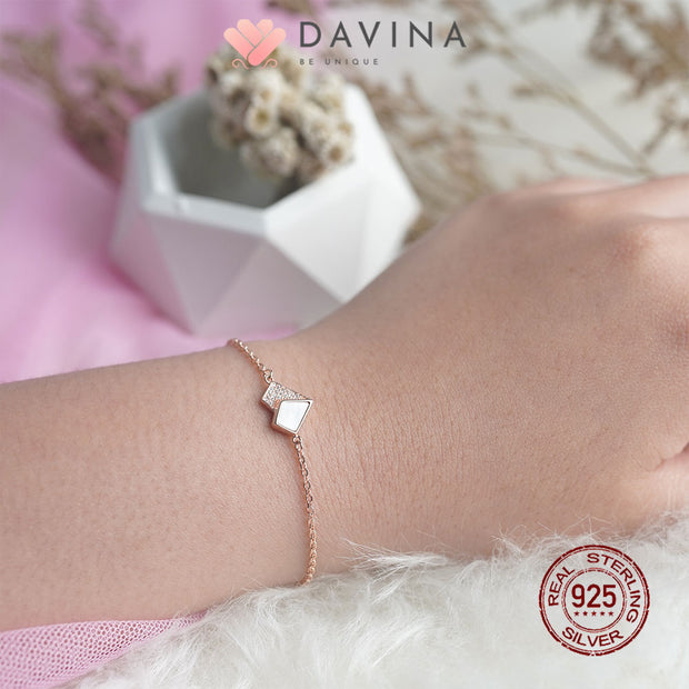 DAVINA Ladies Lovela White Bracelet Rose Gold Color S925