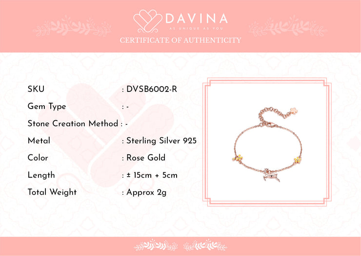 DAVINA Ladies Grizelle Bracelet Rose Gold Color S925