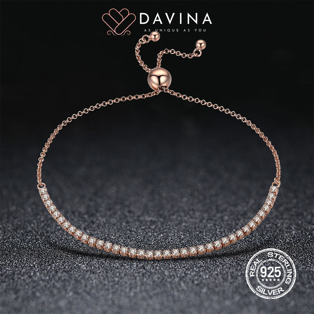 DAVINA Ladies Sophie Bracelet Rose Gold Color Sterling Silver 925