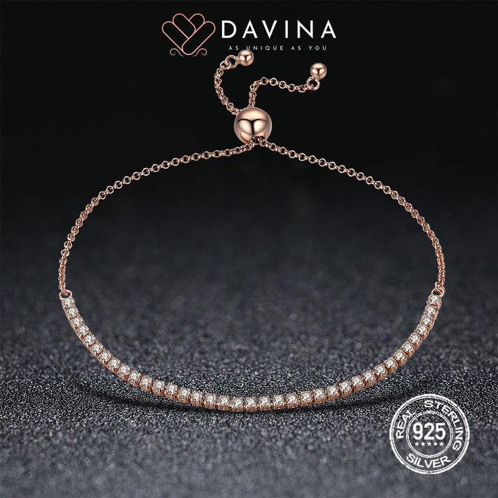 DAVINA Ladies Sophie Bracelet Rose Gold Color Sterling Silver 925
