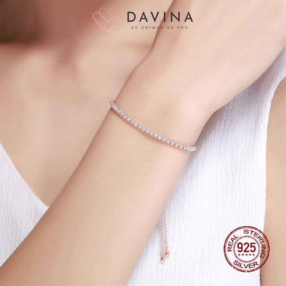 DAVINA Ladies Sophie Bracelet Rose Gold Color Sterling Silver 925