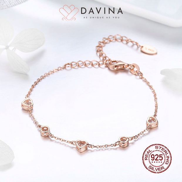 DAVINA Ladies Sienna Bracelet Rose Gold Color Sterling Silver 925